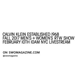 Live on SwO: Calvin Klein Collection Fall 2017