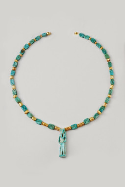 Egyptian Necklace with a Pendant of the Goddess Sekhmet